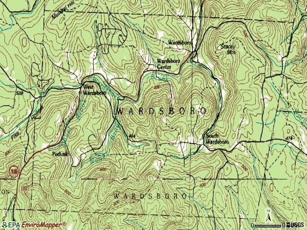 Zip code 05355 topographic map