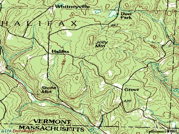 Zip code 05358 topographic map