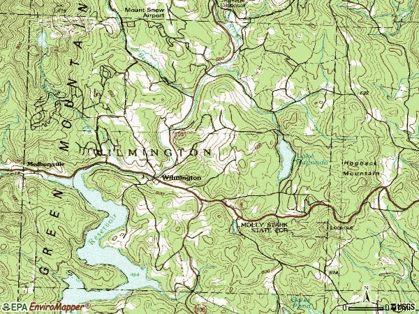 Zip code 05363 topographic map