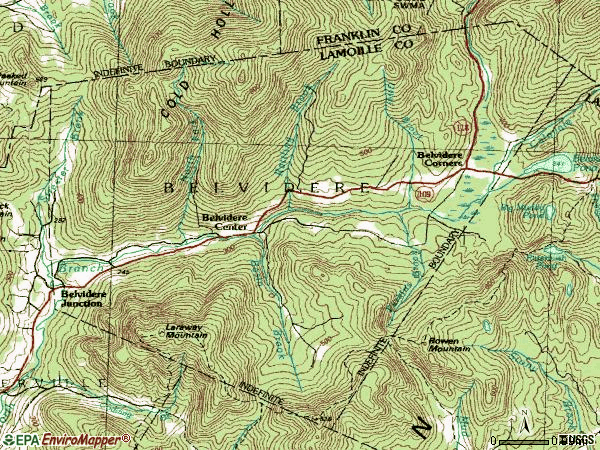 Zip code 05442 topographic map