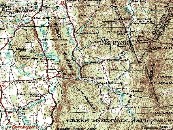 Zip code 05443 topographic map