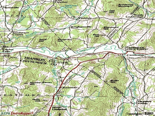 Zip code 05444 topographic map