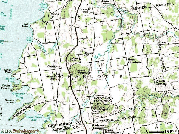 Zip code 05445 topographic map