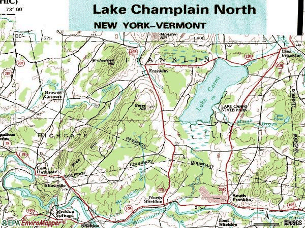 Zip code 05457 topographic map