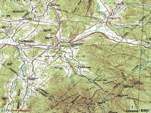Zip code 05464 topographic map