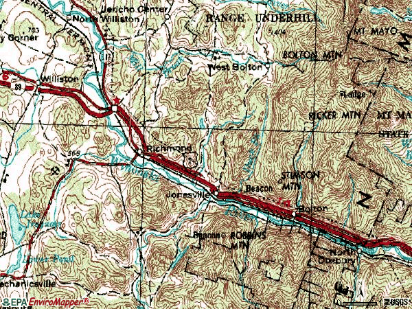 Zip code 05477 topographic map