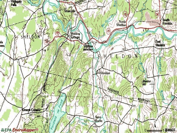 Zip code 05483 topographic map