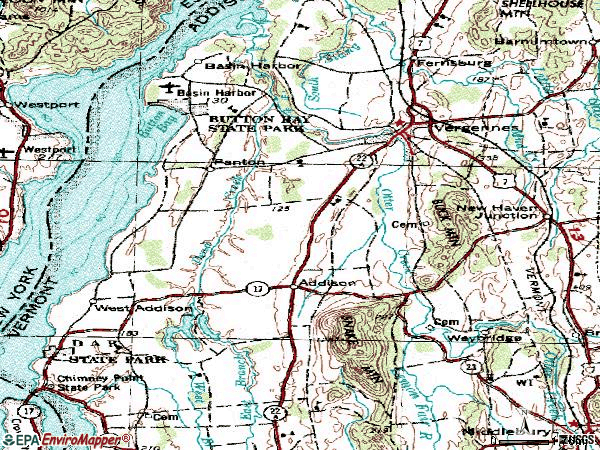 Zip code 05491 topographic map