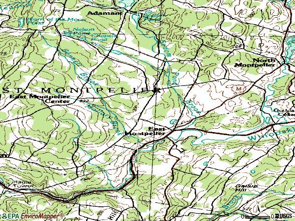 Zip code 05651 topographic map