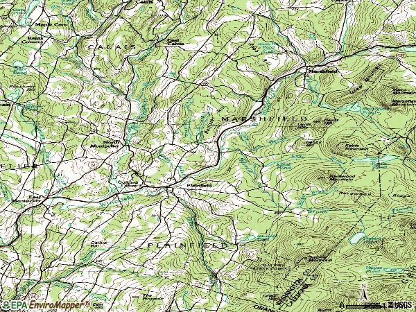 Zip code 05667 topographic map