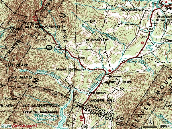 Zip code 05672 topographic map