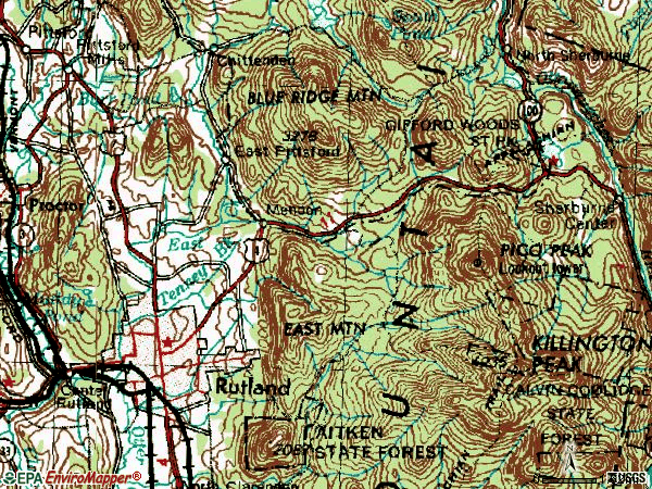 Zip code 05701 topographic map