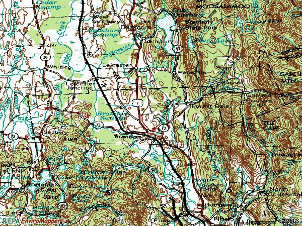 Zip code 05733 topographic map