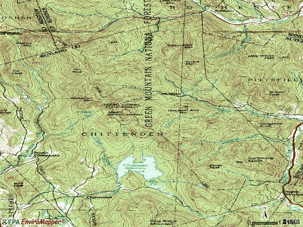 Zip code 05737 topographic map