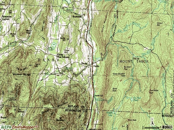 Zip code 05739 topographic map