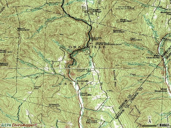 Zip code 05747 topographic map