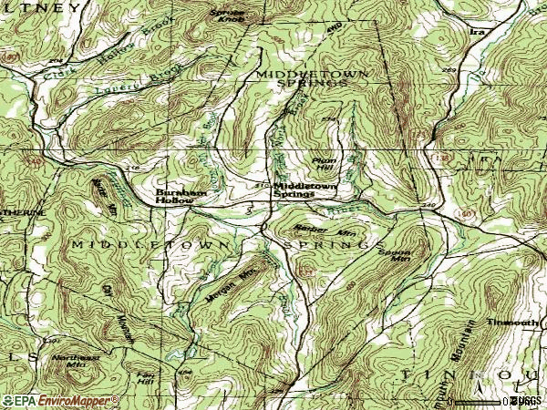 Zip code 05757 topographic map
