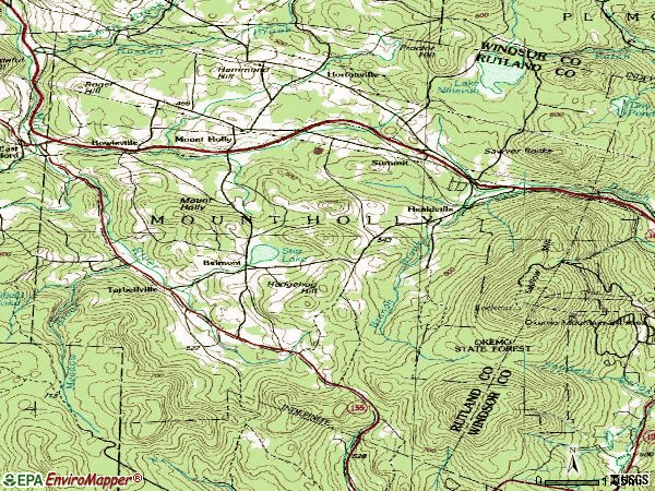 Zip code 05758 topographic map