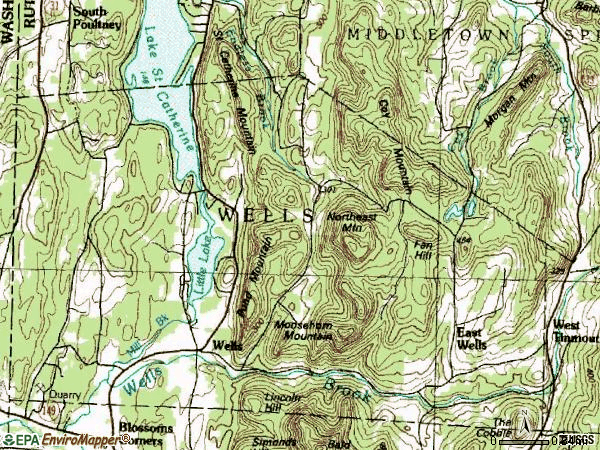 Zip code 05774 topographic map