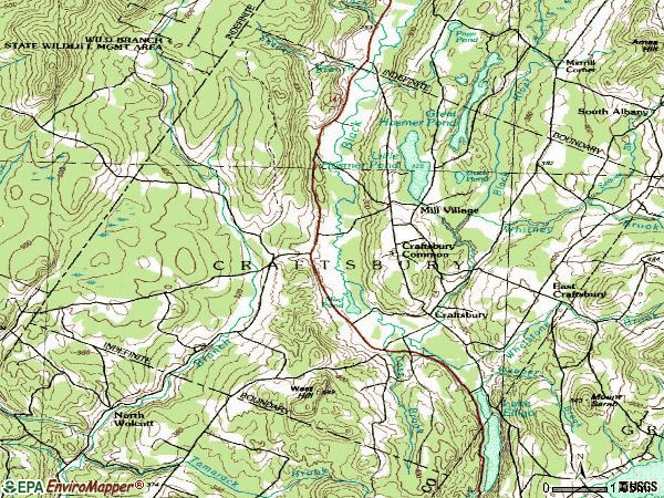 Zip code 05826 topographic map