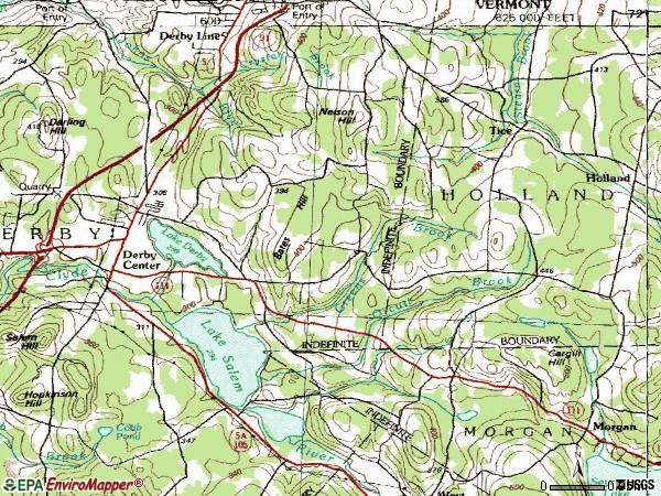 Zip code 05829 topographic map