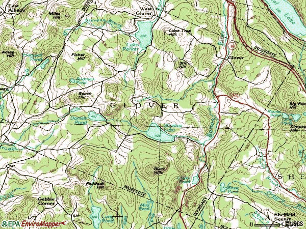 Zip code 05839 topographic map