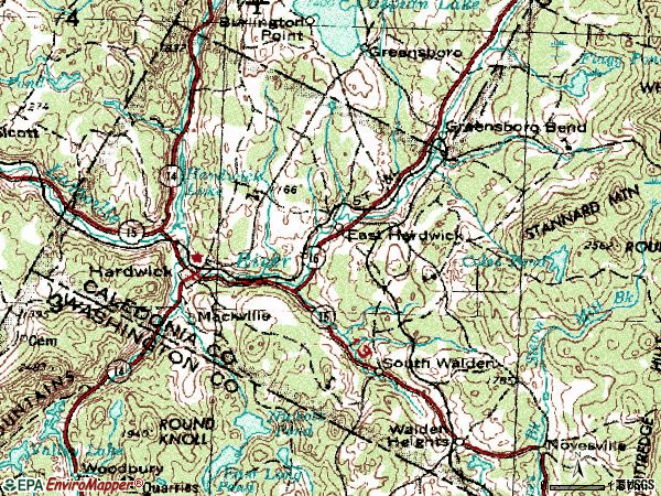 Zip code 05843 topographic map