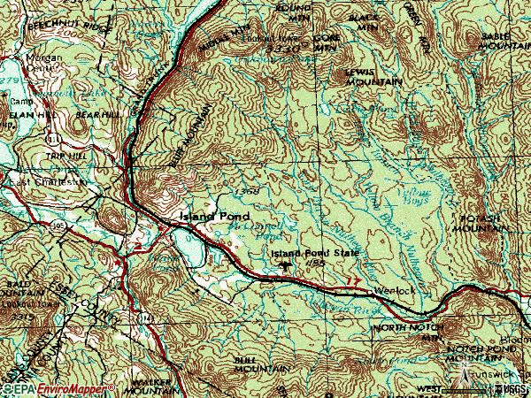 Zip code 05846 topographic map