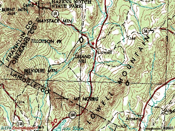Zip code 05847 topographic map