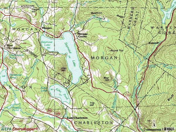 Zip code 05853 topographic map
