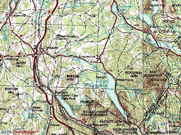 Zip code 05860 topographic map