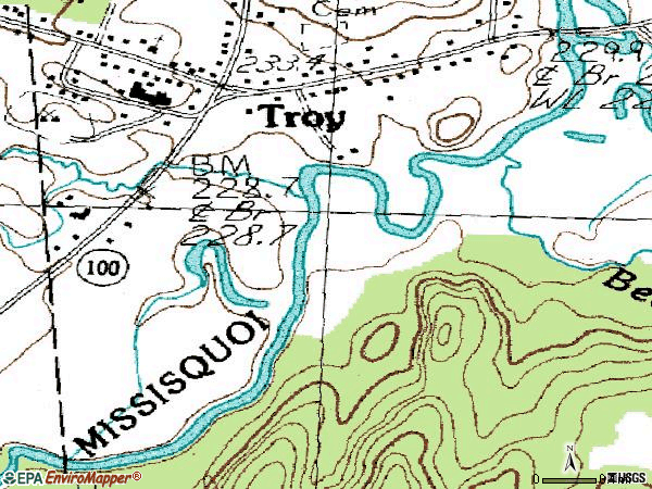 Zip code 05868 topographic map