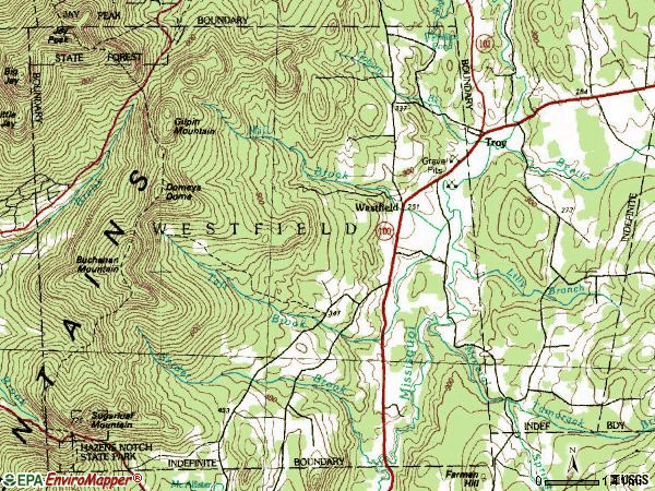 Zip code 05874 topographic map