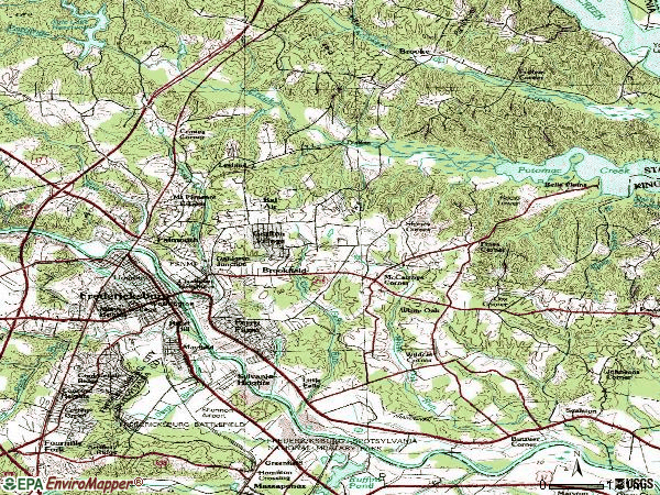 Zip code 22405 topographic map