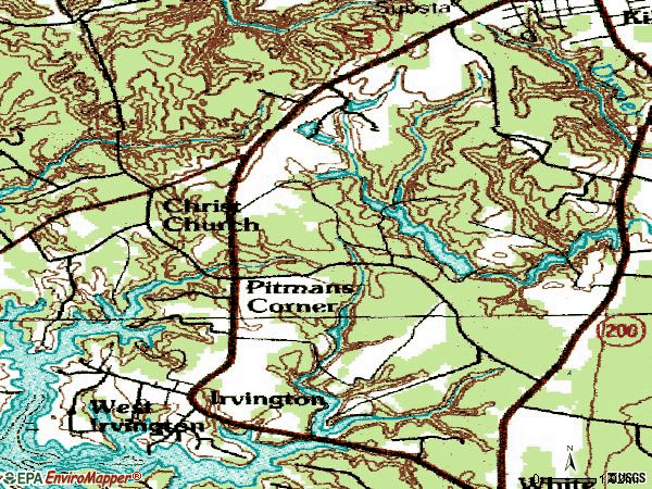 Zip code 22482 topographic map