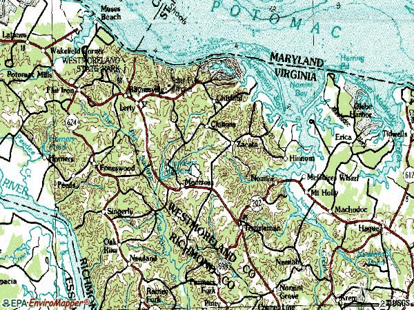 Zip code 22520 topographic map