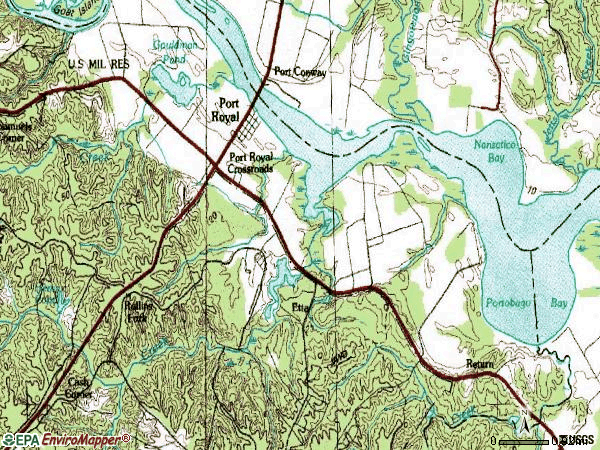Zip code 22535 topographic map