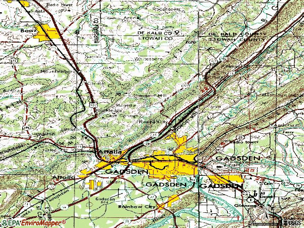 Zip code 35954 topographic map