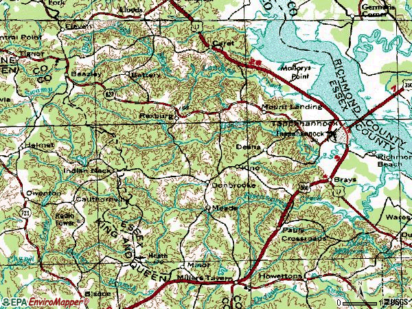 Zip code 22560 topographic map