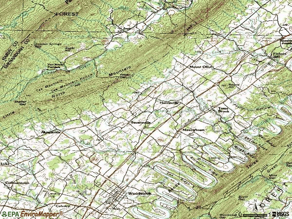 Zip code 22644 topographic map