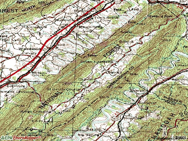 Zip code 22652 topographic map