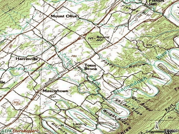 Zip code 22660 topographic map