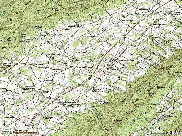 Zip code 22664 topographic map