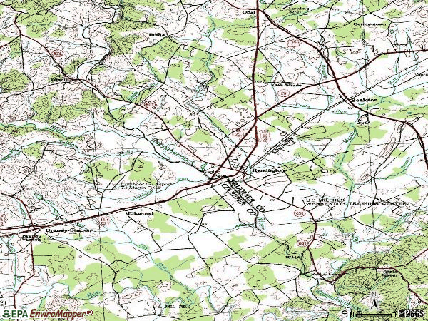 Zip code 22734 topographic map