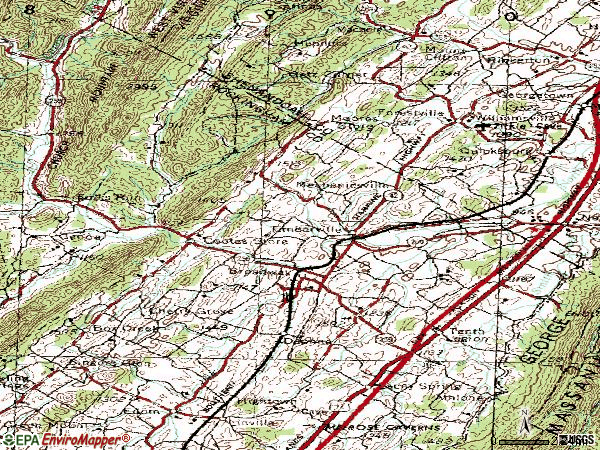 Zip code 22815 topographic map