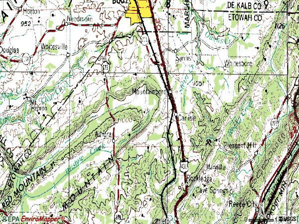 Zip code 35956 topographic map