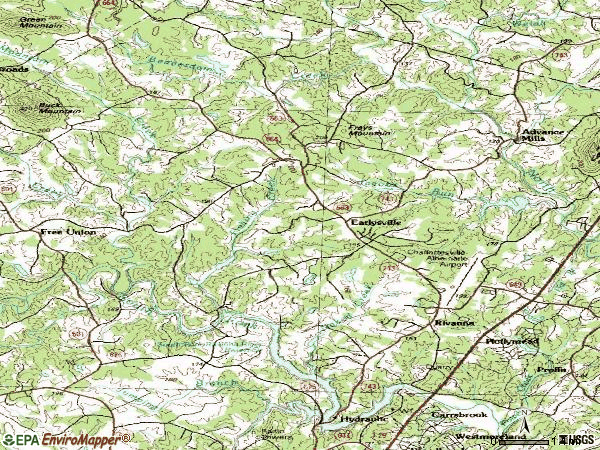 Zip code 22936 topographic map