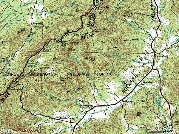 Zip code 22958 topographic map