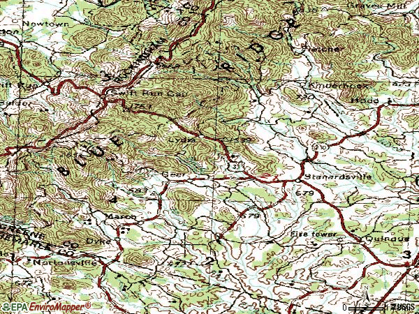 Zip code 22973 topographic map