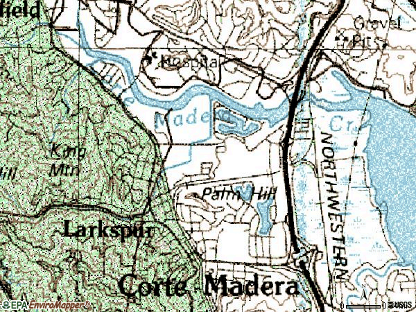 Zip code 94939 topographic map